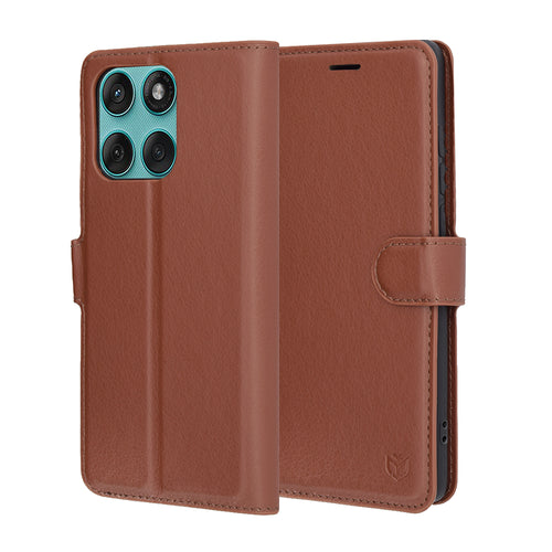 Husa pentru Motorola Edge 60 Fusion, Techsuit Leather Folio, maro