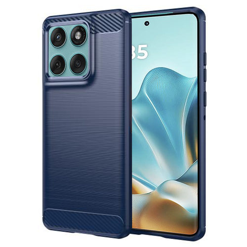 Husa pentru Motorola Edge 60 Fusion, Techsuit Carbon Silicone, albastru
