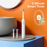 Periuta de dinti electrica Bitvae dinti electrica (BVR1), Soft, cu 8 Heads, Smart Timer, Clean/Sensitive/Alb/Gum Care/Tongue Modes, alb