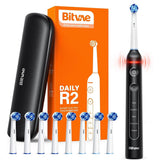Periuta de dinti electrica Bitvae dinti electrica (BVR2), cu 8 Heads, Smart Timer, Pressure Sensor, Travel Case, 5 Modes, Reincarcabil, alb