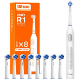 Periuta de dinti electrica Bitvae dinti electrica (BVR1), Soft, cu 8 Heads, Smart Timer, Clean/Sensitive/Alb/Gum Care/Tongue Modes, alb