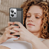 Husa pentru Realme 14T, Techsuit Carbon Silicone, negru