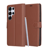 Husa pentru Samsung Galaxy S25 Ultra, Techsuit Leather Folio, maro