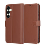 Husa pentru Samsung Galaxy S25 Plus, Techsuit Leather Folio, maro