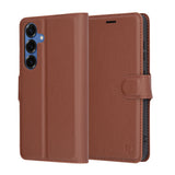 Husa pentru Samsung Galaxy S25, Techsuit Leather Folio, maro