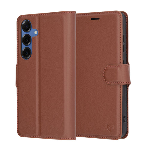 Husa pentru Samsung Galaxy S25, Techsuit Leather Folio, maro