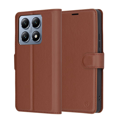 Husa pentru Xiaomi 14T Pro, Techsuit Leather Folio, maro