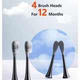 Bitvae Toothbrush Heads (GCS22), Gum Care, Ultra Soft Bristles, pentru Bitvae S2\S3, x4, Alb