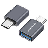 Adaptor Techsuit Premium OTG Adapter Slatevolt (A8), USB 3.0 to Type-C, 5Gbps, 3A, Aluminum Alloy, Fast Data Transfer