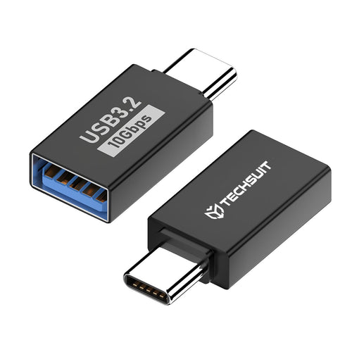 Adaptor Techsuit OTG Adapter Alucorex (A14), USB to Type-C, 10Gbps, Plug And Play, Aluminum Alloy, Fast Data Transfer