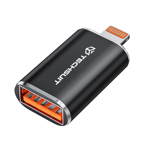 Adaptor Techsuit Premium OTG Adapter Hyperport (A6), USB3.0 to Lightning, PD30W, 5Gbps, GaN, Converter pentru iPhone