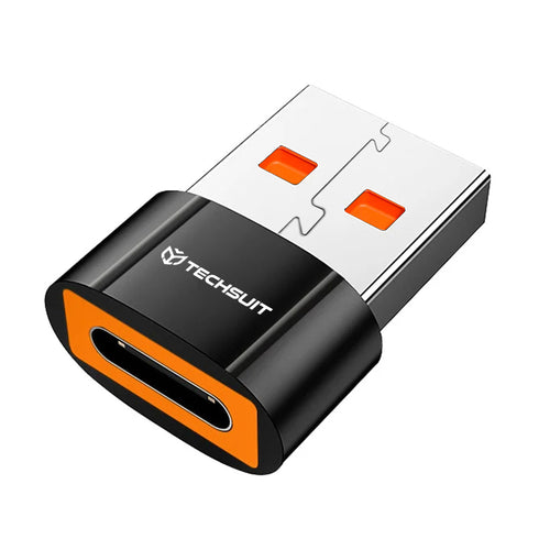 Adaptor Techsuit Premium OTG Adapter Hyperport (A7), Type-C to USB3.0, 5Gbps, 10A, Converter pentru Phone, Negru