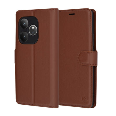 Husa pentru Realme GT 6, Techsuit Leather Folio, maro