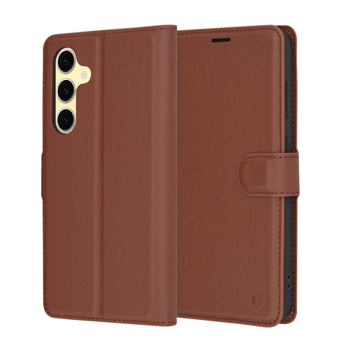 Husa pentru Samsung Galaxy S24 FE, Techsuit Leather Folio, maro