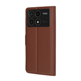 Husa pentru Xiaomi POCO F6 Pro, Techsuit Leather Folio, maro