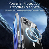 Husa pentru iPhone 16, ESR Classic Hybrid HaloLock, negru frost