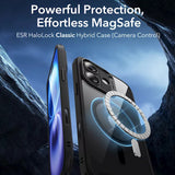 Husa pentru iPhone 16, ESR Classic Hybrid HaloLock, negru/transparenta