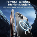 Husa pentru iPhone 16 Pro Max, ESR Classic Hybrid HaloLock, negru/transparenta