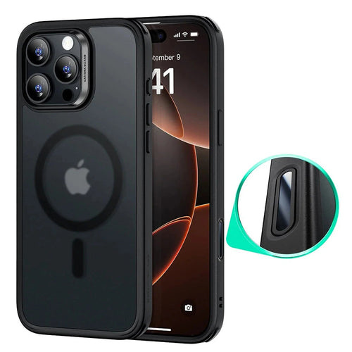 Husa pentru iPhone 16 Pro Max, ESR Classic Hybrid HaloLock, negru frost