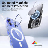 Husa pentru iPhone 16, ESR Classic Hybrid HaloLock Kickstand, transparenta