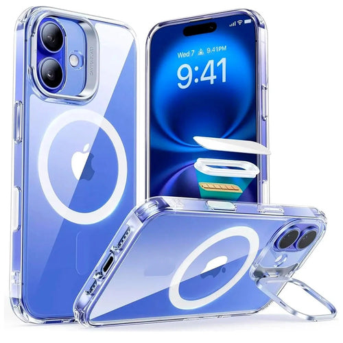 Husa pentru iPhone 16, ESR Classic Hybrid HaloLock Kickstand, transparenta