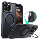 Husa pentru iPhone 16 Pro, ESR Classic Hybrid HaloLock Kickstand, negru frost