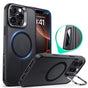 Husa pentru iPhone 16 Pro, ESR Classic Hybrid HaloLock Kickstand, negru frost