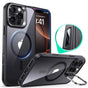 Husa pentru iPhone 16 Pro, ESR Classic Hybrid HaloLock Kickstand, negru/transparenta