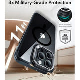 Husa pentru iPhone 16 Pro Max, ESR Classic Hybrid HaloLock Kickstand, negru/transparenta