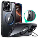 Husa pentru iPhone 16 Pro Max, ESR Classic Hybrid HaloLock Kickstand, negru/transparenta