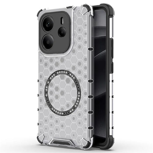 Husa pentru Xiaomi Redmi Note 14 4G (Regional), Techsuit HoneyComb Shield MagSafe, alb