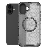 Husa pentru iPhone 16, Techsuit HoneyComb Shield MagSafe, alb
