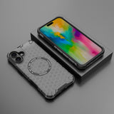 Husa pentru iPhone 16, Techsuit HoneyComb Shield MagSafe, alb