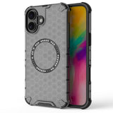 Husa pentru iPhone 16, Techsuit HoneyComb Shield MagSafe, alb