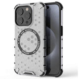 Husa pentru iPhone 15 Pro Max, Techsuit HoneyComb Shield MagSafe, alb