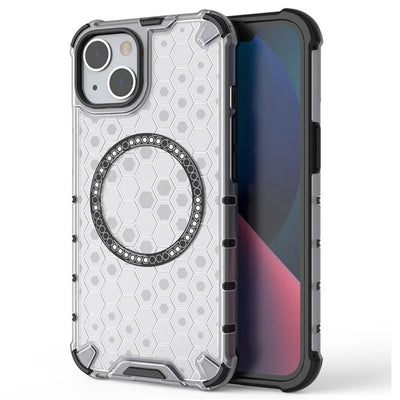 Husa pentru iPhone 14, Techsuit HoneyComb Shield MagSafe, alb