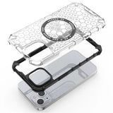 Husa pentru iPhone 14, Techsuit HoneyComb Shield MagSafe, alb