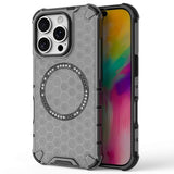 Husa pentru iPhone 16 Pro, Techsuit HoneyComb Shield MagSafe, alb