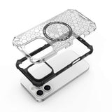 Husa pentru iPhone 16 Pro, Techsuit HoneyComb Shield MagSafe, alb
