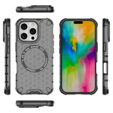 Husa pentru iPhone 16 Pro, Techsuit HoneyComb Shield MagSafe, alb