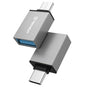 Adaptor Techsuit (2 pack) OTG Adapters Duovoltx (A13), USB to Type-C, 3A, Plug&play, Fast Transfer, 5Gbps, Gri
