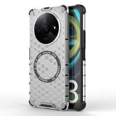 Husa pentru Xiaomi Redmi A3, Techsuit HoneyComb Shield MagSafe, alb