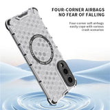 Husa pentru Samsung Galaxy S25 Edge, Techsuit HoneyComb Shield MagSafe, alb