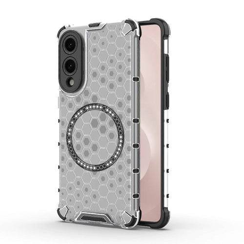 Husa pentru Samsung Galaxy S25 Edge, Techsuit HoneyComb Shield MagSafe, alb
