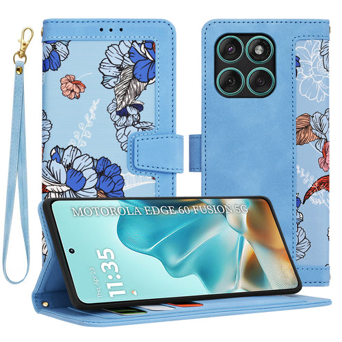 Husa pentru Motorola Edge 60 Fusion, Techsuit FlipCraft, bleu