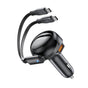 Incarcator auto Acefast (B13), cu Retractabil Cable, USB, 2x Type-C, 53W, 70 + 15cm, negru