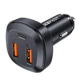 Incarcator auto Acefast (B9), 2x USB, Type-C, Incarcare rapida, 66W, PD3.0, QC4+, Zinc Alloy, negru