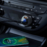 Incarcator auto Acefast (B6), cu Afisaj digital, USB, Type-C, Incarcare rapida, 63W, PD3.0, PPS, QC3.0, Zinc Alloy, negru