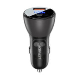Incarcator auto Acefast (B6), cu Afisaj digital, USB, Type-C, Incarcare rapida, 63W, PD3.0, PPS, QC3.0, Zinc Alloy, negru