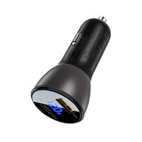 Incarcator auto Acefast (B6), cu Afisaj digital, USB, Type-C, Incarcare rapida, 63W, PD3.0, PPS, QC3.0, Zinc Alloy, negru